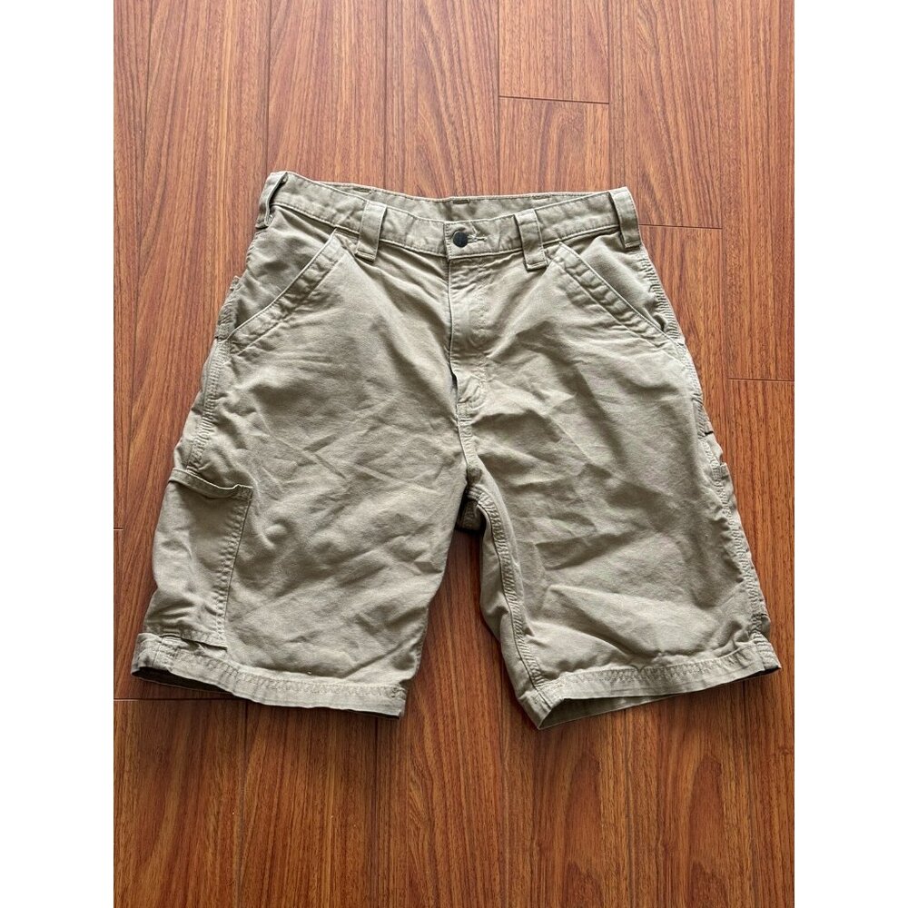 Carhartt B147 DKH Khaki Original Fit Canvas Carpenter Work Shorts Men's Size 32